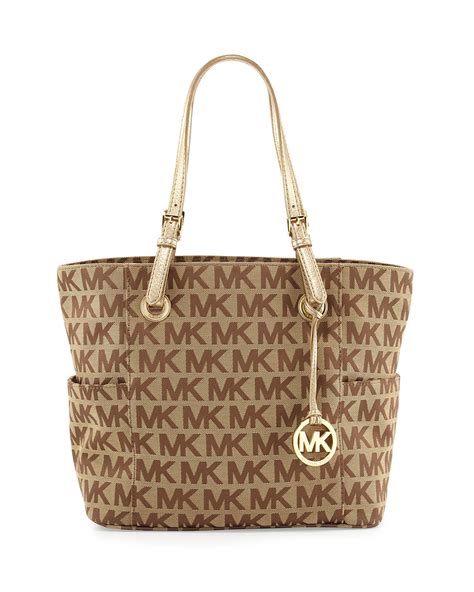 michael kors large signature tote bag|Michael Kors signature canvas tote.